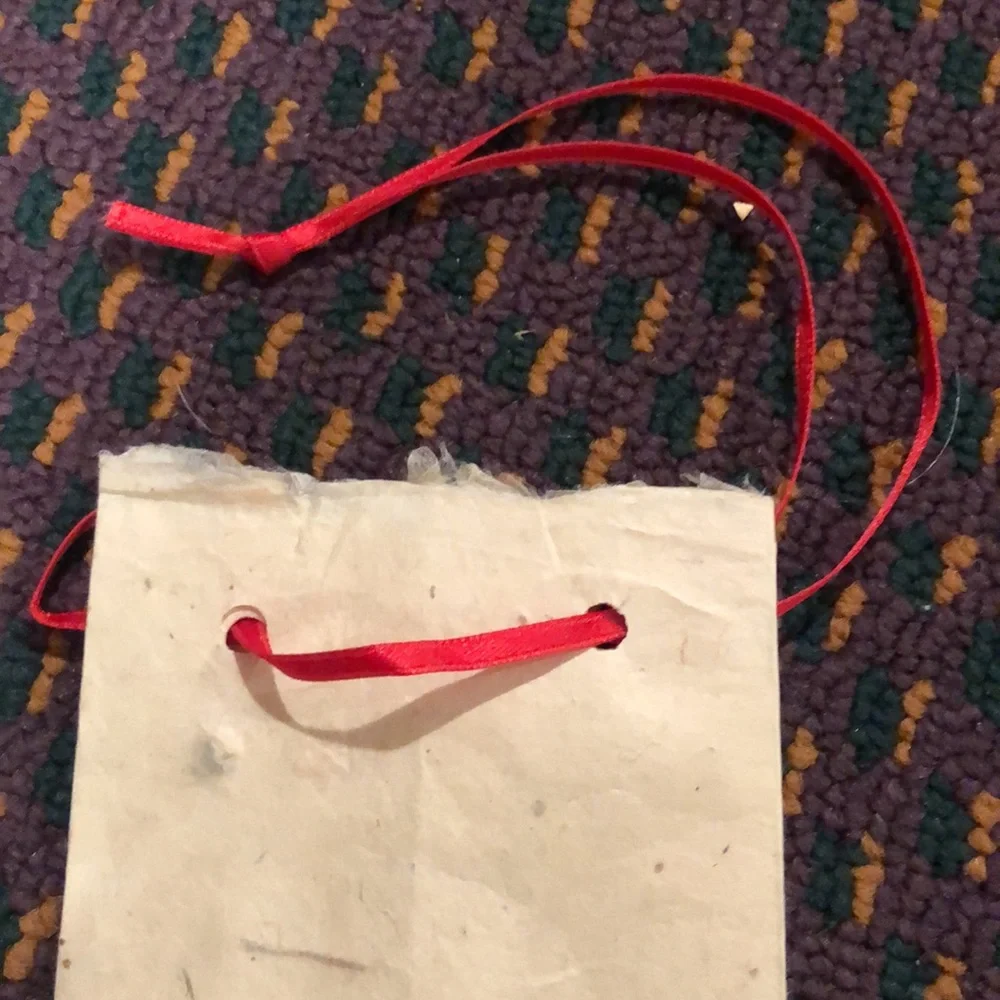 New 20 count small rice paper bags with red satin ribbon ties